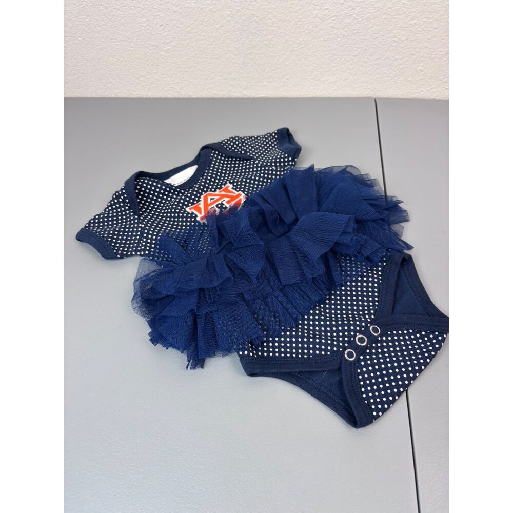 Two Feet Ahead‎ baby Newborn girl Auburn navy dot tutu bodysuit football tigers - Picture 2 of 5